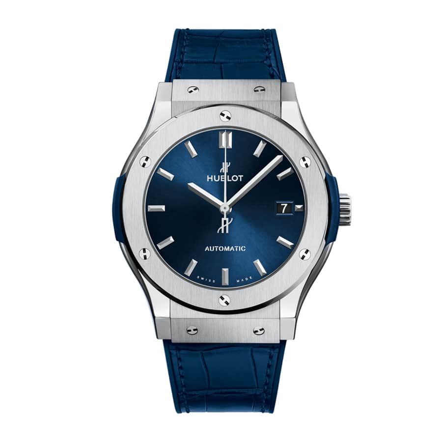 Hublot Classic Fusion Automatic Blue Sunray Dial Titanium 565.NX.7170.LR 2 Replica