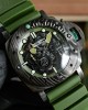 Panerai Submersible Men Automatic Green Rubber Watch PAM01232 Carbon Brabus