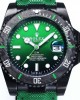 Rolex Submariner Automatic Carbon Green&Black Two-tone Leather