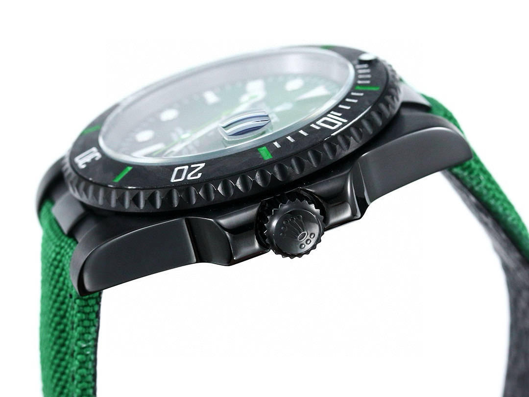 Rolex Submariner Automatic Carbon Green&Black Two-tone Leather