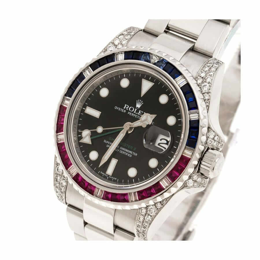 ROLEX GMT MASTER II 116710 DIAMOND BLACK DIAL OYSTER REPLICA