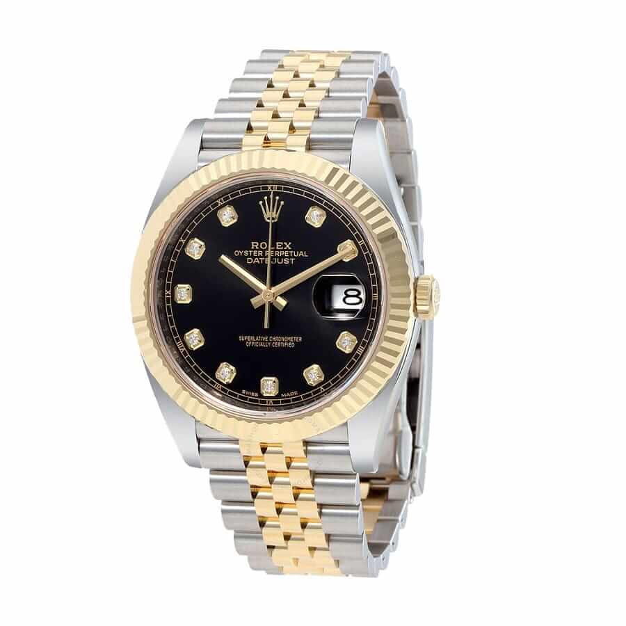 Rolex Datejust 12633BKDJ Steel Gold Automatic Black And Diamond Dial Jubilee Replica