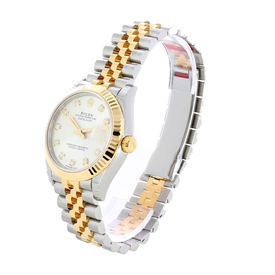 Rolex Datejust 278273 Steel And Yellow Gold Silver With Diamond Dial Replica