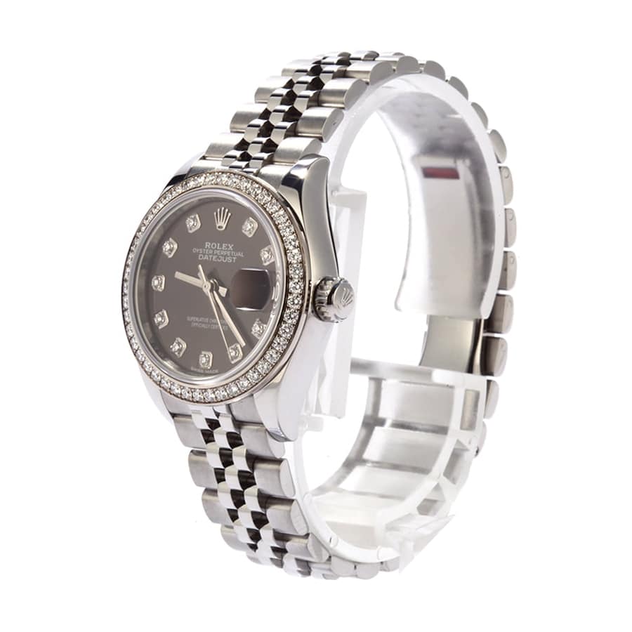 Rolex Datejust 279384RBR White Gold Automatic Dark Grey Diamond Dial Jubilee Replica