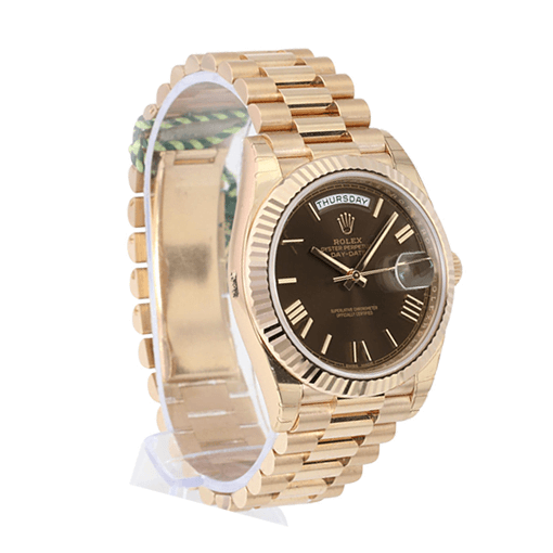 Rolex Day Date 228235 Rose Gold Chocolate Roman Dial Replica