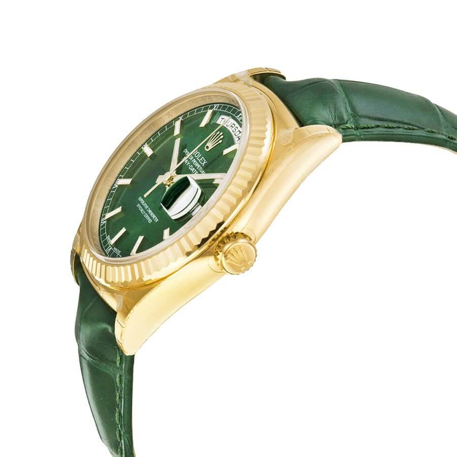 Rolex Day-Date 118138-0003 V5 Yellow Gold Green Dial Replica