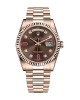 Rolex Day-Date 128235 AR Rose Gold Wrapped Chocolate Dial Replica