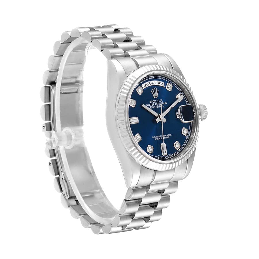 Rolex Day-Date 128239 Blue Dial With Diamond Replica