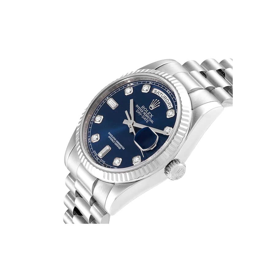 Rolex Day-Date 128239 Blue Dial With Diamond Replica