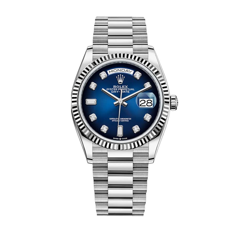 Rolex Day-Date 128239 Blue Dial With Diamond Replica