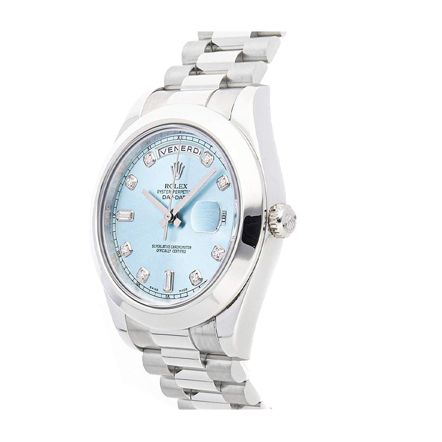 Rolex Day-Date II 218206-0009 V6 Stainless Steel Ice Blue Dial Replica