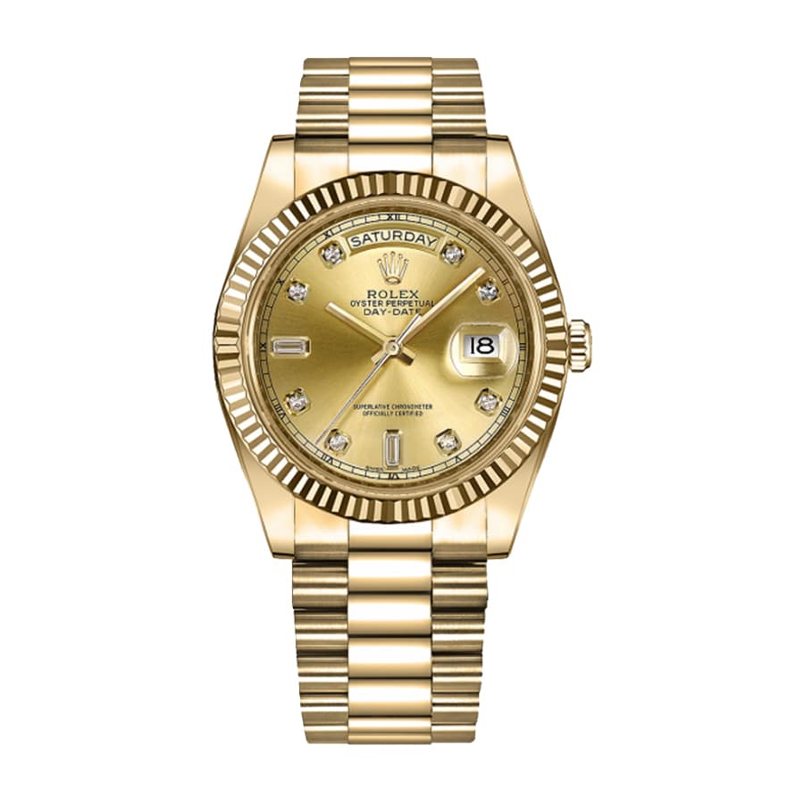 Rolex Day-Date II 218238 KW Yellow Gold Champagne Dial Replica