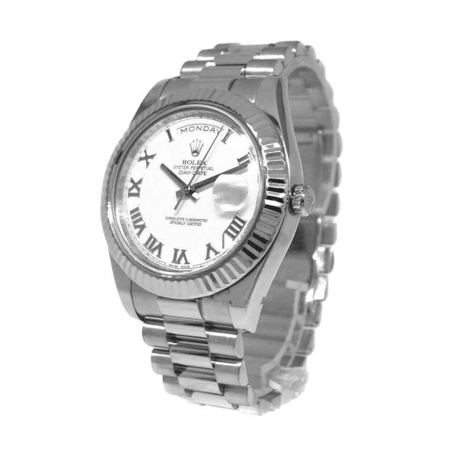 Rolex Day-Date II 218239 V6 Stainless Steel White Dial Replica