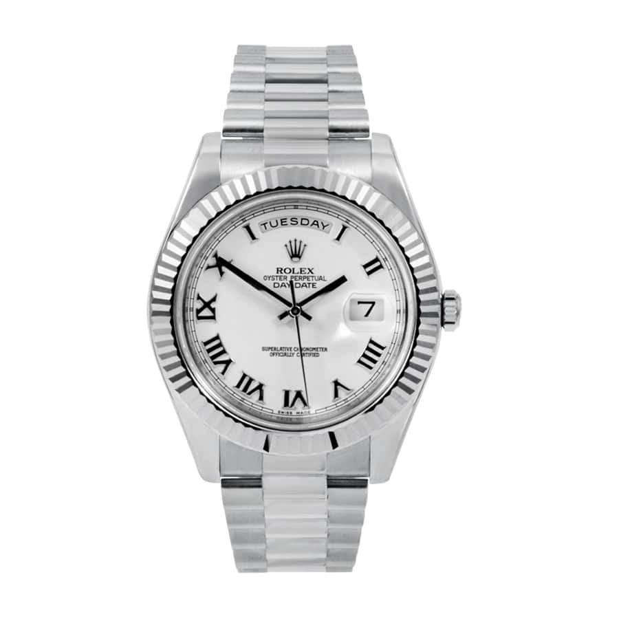 Rolex Day-Date II 218239 V6 Stainless Steel White Dial Replica