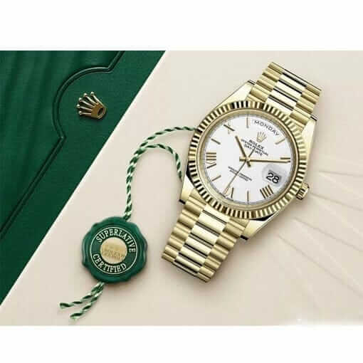 Rolex Day-Date II Collection Gold White Roman Dial 218238-0037 Replica