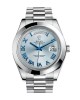 Rolex Day-Date II Stainless Steel Ice Blue Roman Dial 218206 Replica