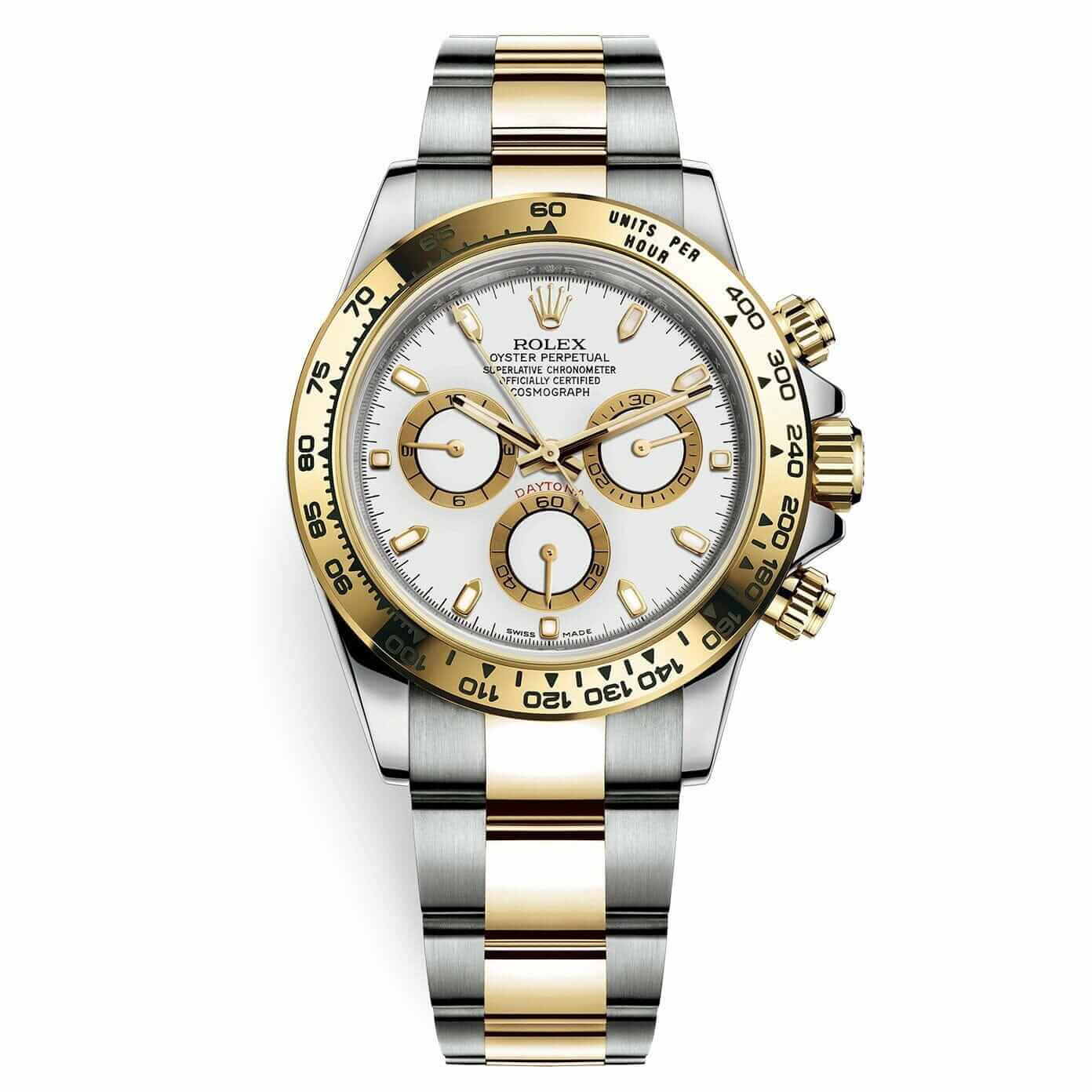 Rolex Daytona Cosmograph 116503 Stainless Steel Yellow Gold White Dial Oyster Replica