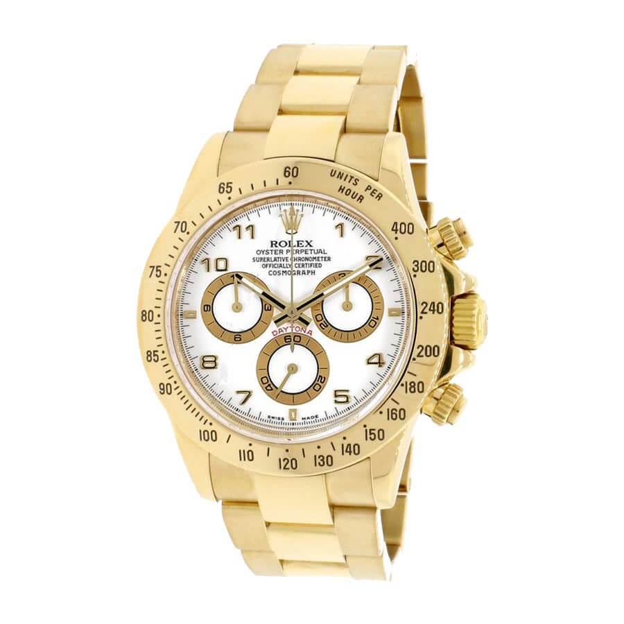 Rolex Daytona Cosmograph 116528 Yellow Gold White Dial Oyster Replica