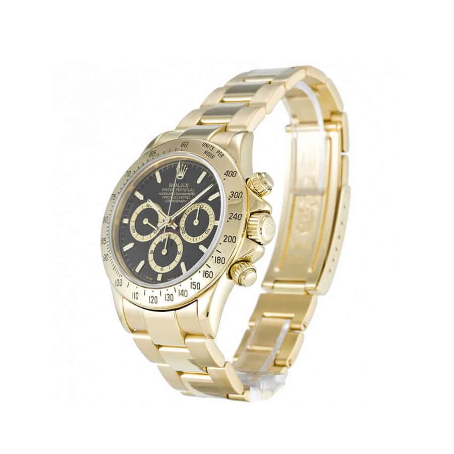 Rolex Daytona Cosmograph Yellow Gold Black Dial 16528 Oyster Replica