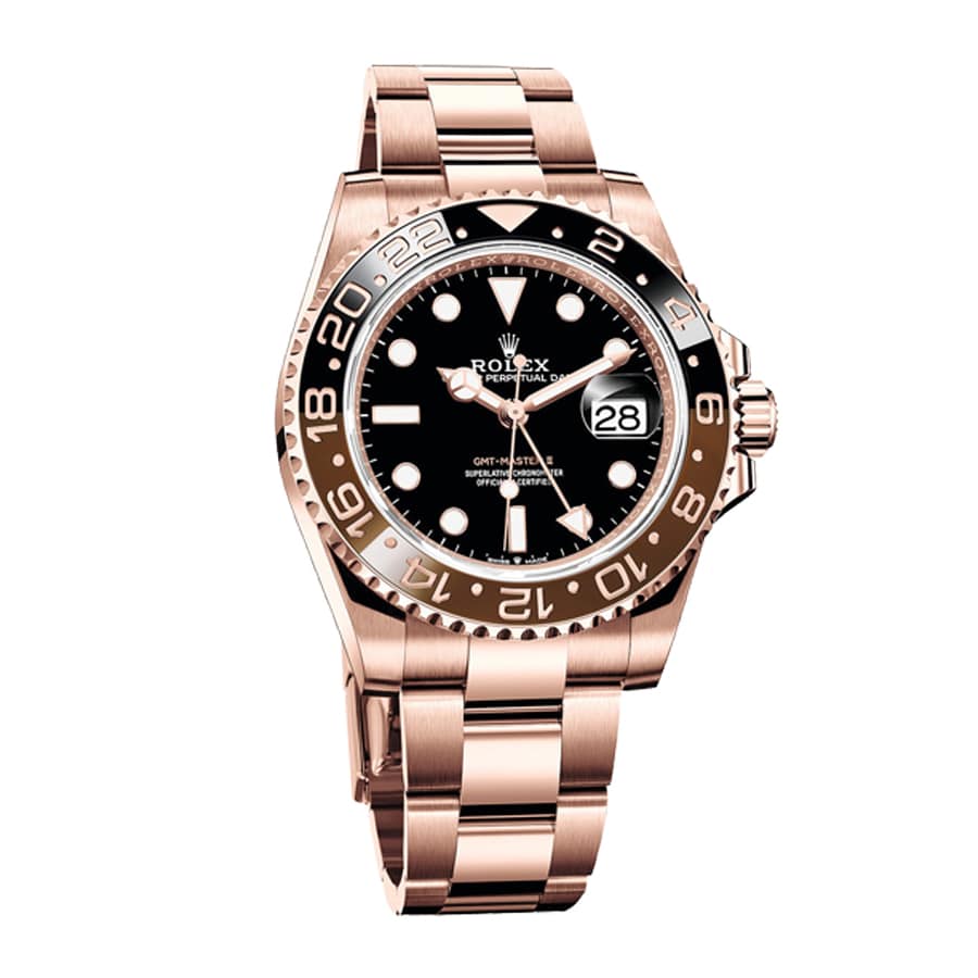 Rolex GMT-Master II 126715CHNR-0001 Rose Gold Automatic Black Dial Oyster Replica