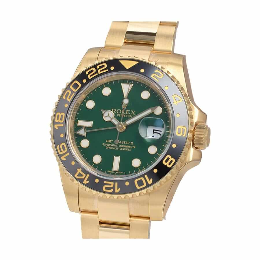 Rolex GMT-Masterll 11678LN Yellow GoldGreen Dial oyster Replica