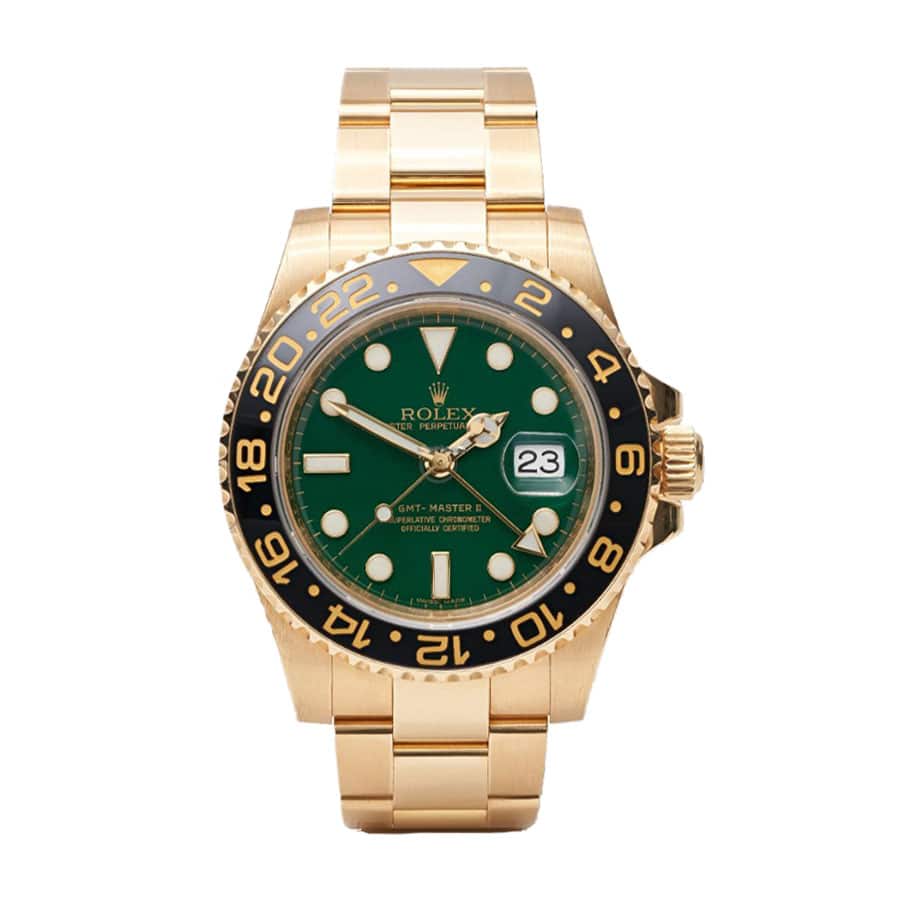 Rolex GMT-Masterll 11678LN Yellow GoldGreen Dial oyster Replica