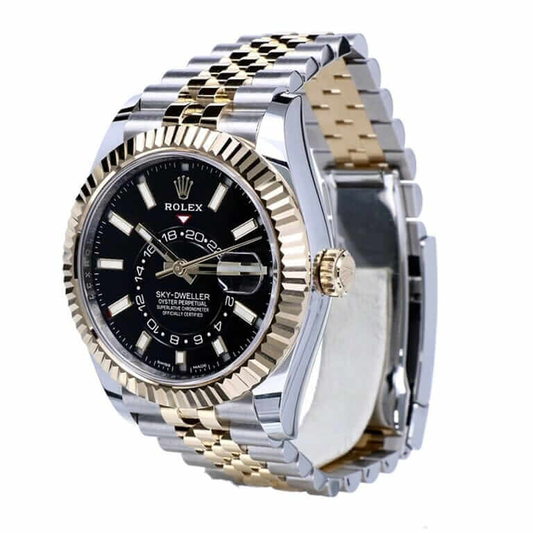 Rolex Sky-Dweller 326933 Steel Gold Black Dial Replica