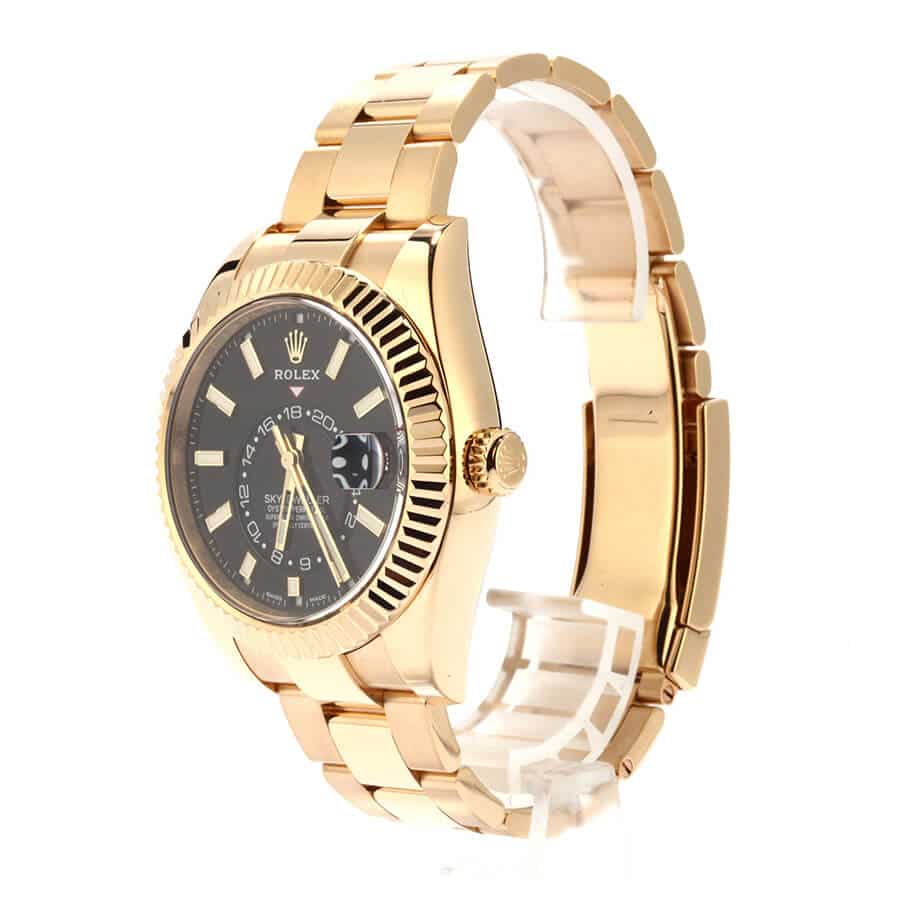 Rolex Sky-Dweller Black Dial Yellow Gold 326938-0004 Oyster Replica