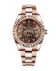 Rolex Sky-Dweller Chocolate Dial Rose Gold 326935-0003 Oyster Replica