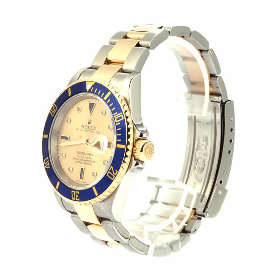 Rolex Submariner 16613 Serti Two Tone Stainless Steel Replica