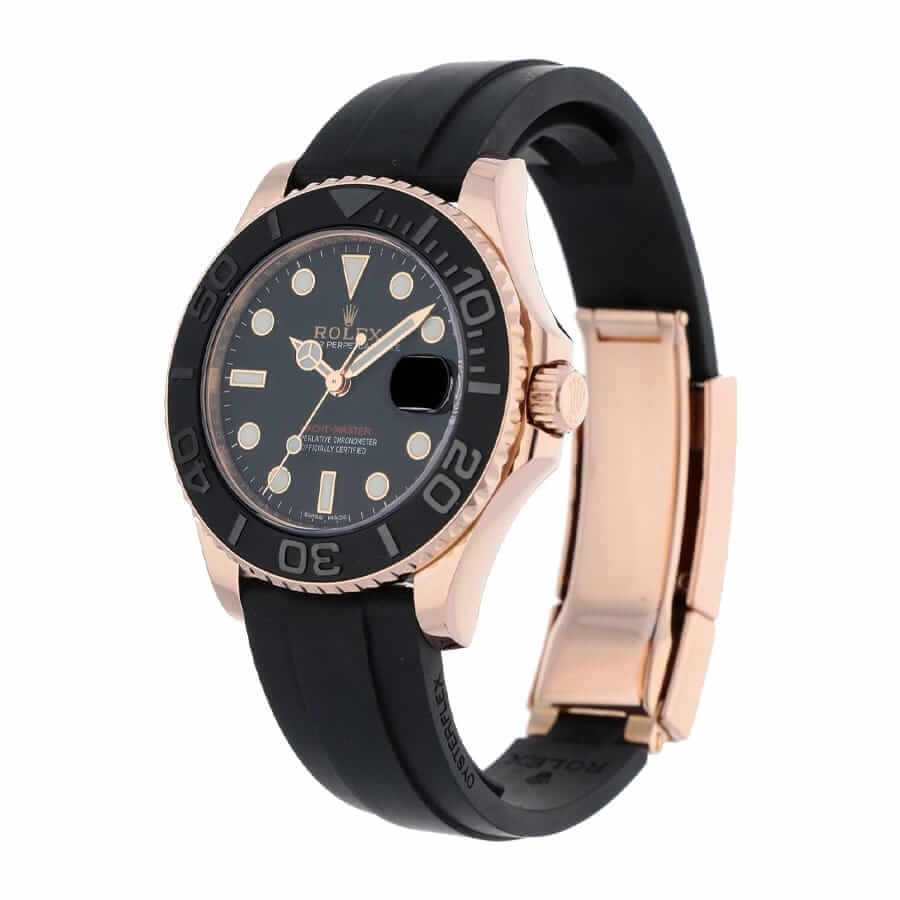 Rolex Yacht-Master 40 116655 SATS Rose Gold Automatic Rubber Black Dial Replica