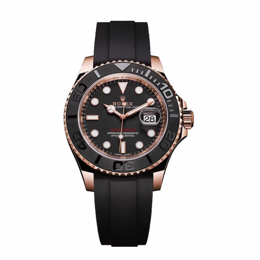 Rolex Yacht-Master 40 116655 SATS Rose Gold Automatic Rubber Black Dial Replica